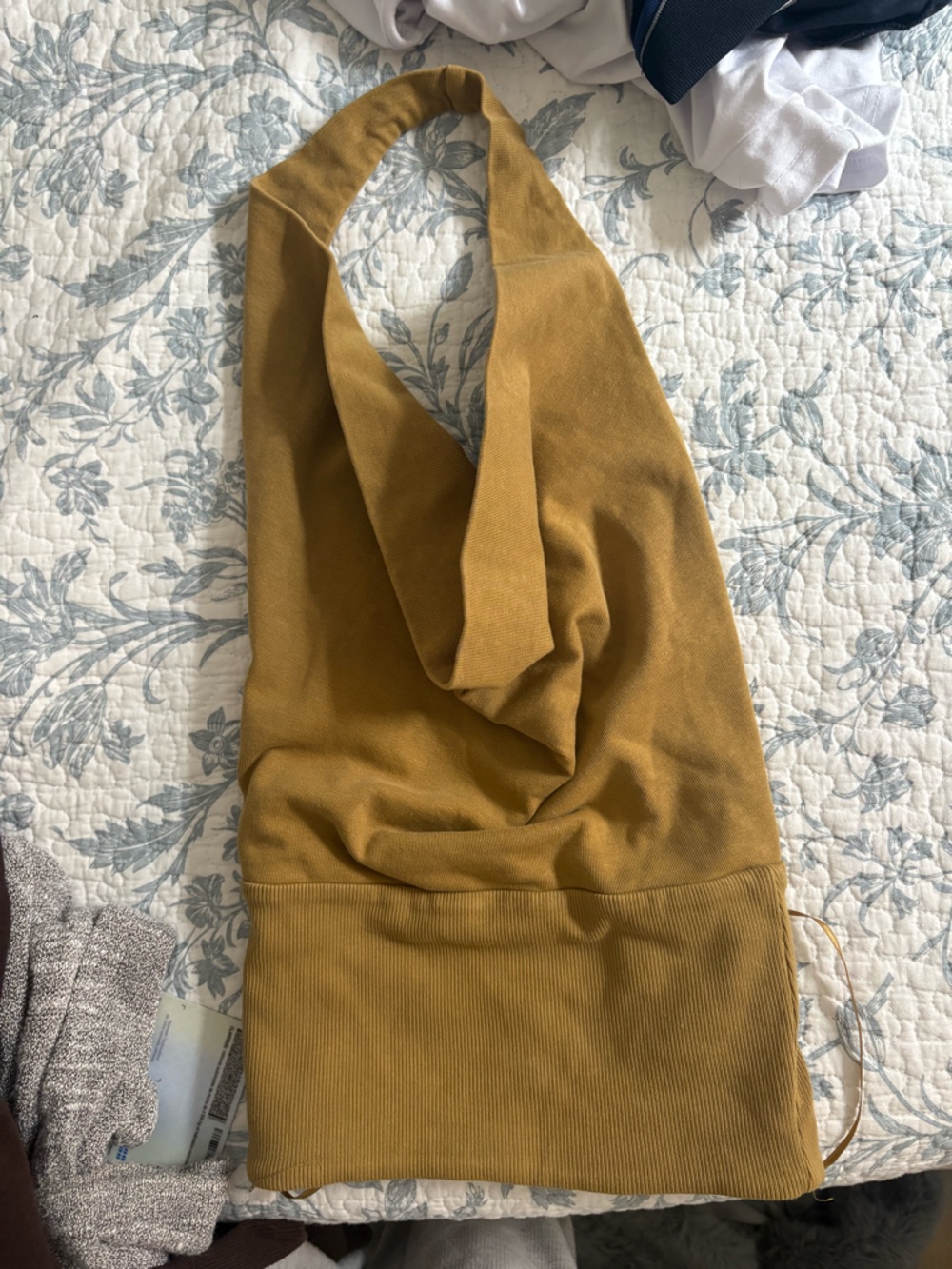 Zara Mustard Halter Neck Crop Top